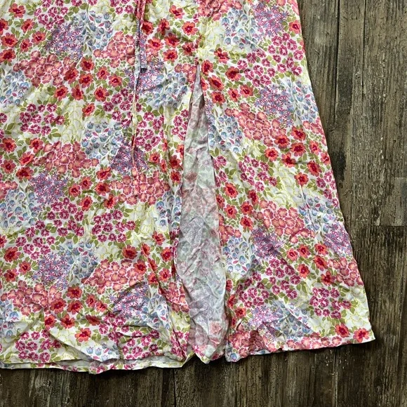 SO Fit and Flair Floral Cottagecore Dress With Slit Puff Sleeves Women’s Size S - Picture 6 of 14